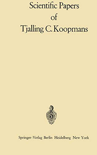 9783540050094: Scientific Papers of Tjalling C. Koopmans