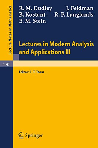 9783540052845: Lectures in Modern Analysis and Applications III: 170
