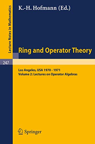 Lectures on operator algebras. Tulane University Ring and Operator Theory Year Vol. 2; Lecture no...