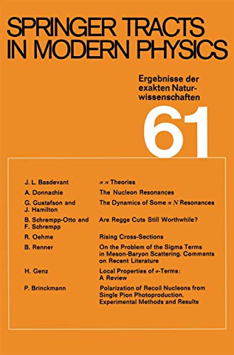 9783540057390: Springer Tracts in Modern Physics: Ergebnisse der exakten Naturwissenschaften: 61