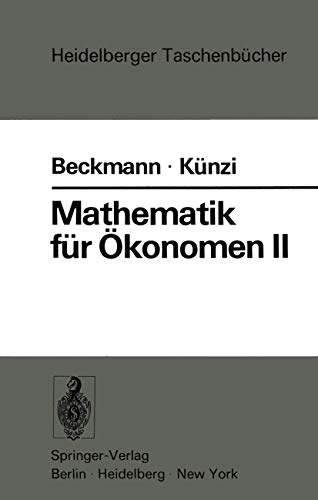 9783540060529: Mathematik fr konomen II: Lineare Algebra: 117 (Heidelberger Taschenbcher)