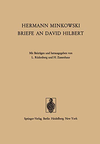 9783540061212: Hermann Minkowski Briefe an David Hilbert (German Edition)