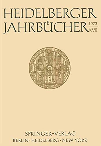 9783540063513: Heidelberger Jahrbcher XVII: 17