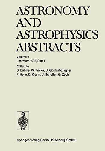 Beispielbild fr Literature 1973, Part 1 (Astronomy and Astrophysics Abstracts) zum Verkauf von Hay-on-Wye Booksellers