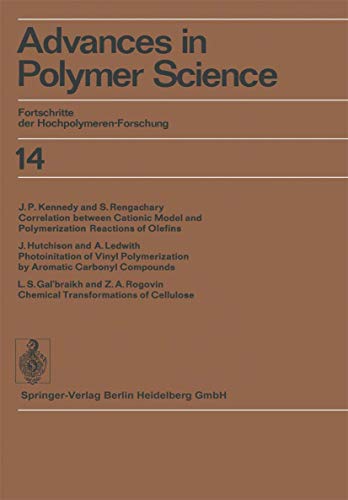 Imagen de archivo de Advances in Polymer Science: Fortschritte der Hochpolymeren-Forschung a la venta por Zubal-Books, Since 1961
