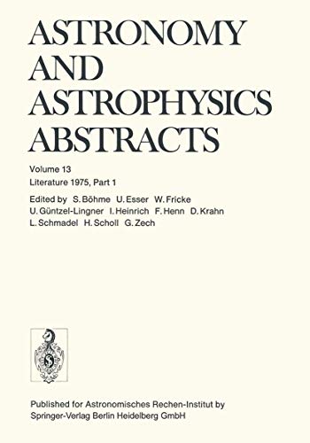 Stock image for Literature 1975, Part 1 (Astronomy and Astrophysics Abstracts) for sale by Hay-on-Wye Booksellers