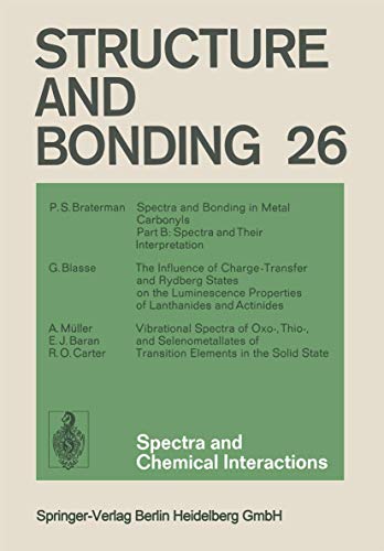 Stock image for Spectra and Chemical Interactions (Structure and Bonding 26) for sale by Zubal-Books, Since 1961