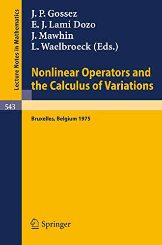 Immagine dell'editore per Nonlinear Operators and the Calculus of Variations : Summer School Held in Bruxelles, 8- 9 September 1975 venduto da Buchpark