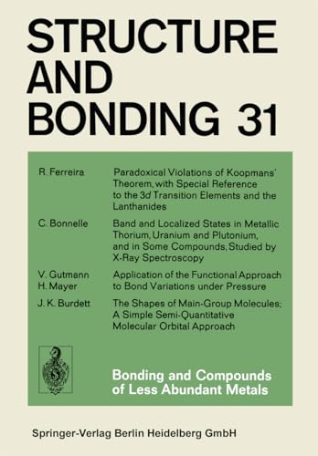 Beispielbild fr Bonding and Compounds of Less Abundant Metals zum Verkauf von Ammareal