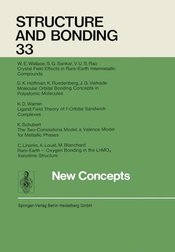 Beispielbild fr STRUCTURE AND BONDING VOL. 33: NEW CONCEPTS. zum Verkauf von Cambridge Rare Books