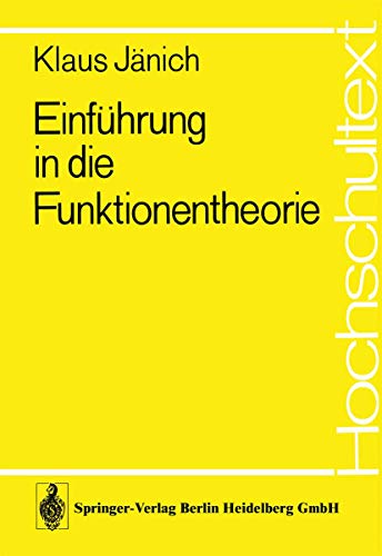 9783540083092: Einf Hrung in Die Funktionentheorie (Hochschultext)