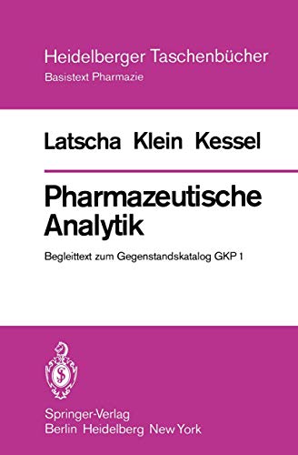 9783540092599: Pharmazeutische Analytik: Begleittext zum Gegenstandskatalog GKP 1 (Heidelberger Taschenbcher, 198) (German Edition)