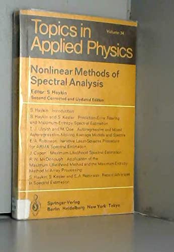 Imagen de archivo de Nonlinear Methods of Spectral Analysis (Topics in Applied Physics) a la venta por Phatpocket Limited