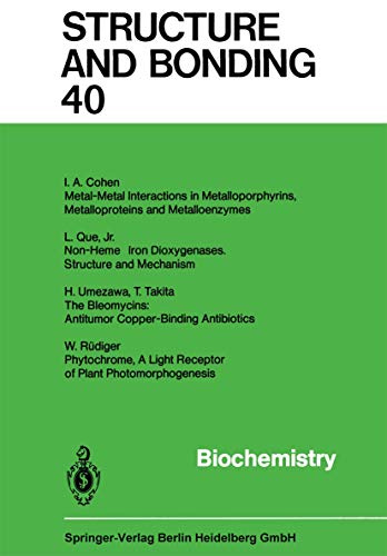 Stock image for Biochemistry (Structure and Bonding) for sale by Mispah books