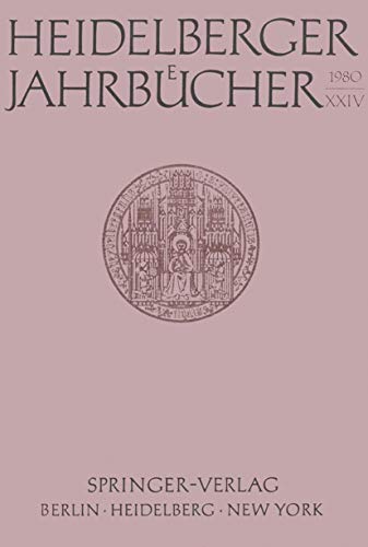 9783540101758: Heidelberger Jahrbcher (Heidelberger Jahrbcher, 24) (German Edition)