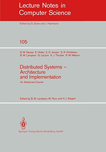 Beispielbild fr Distributed Systems - Architecture and Implementation: An Advanced Course zum Verkauf von Ammareal