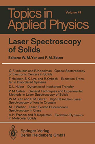 Laser Spectroscopy of Solids (Topics in Applied Physics)