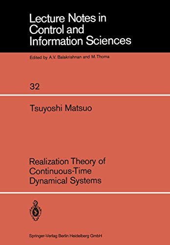 Stock image for Realization Theory of Continuous-Time Dynamical Systems for sale by Chiron Media