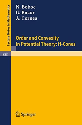 Stock image for Order and Convexity in Potential Theory: H-Cones for sale by Chiron Media