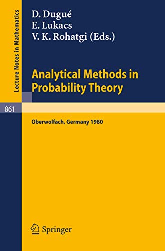 Stock image for Analytical Methods in Probability Theory: Proceedings of the Conference Held at Oberwolfach, Germany, June 9 14, 1980 (Lecture Notes in Mathematics) for sale by Hay-on-Wye Booksellers