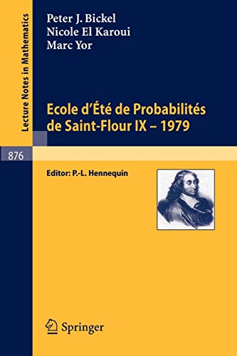 Beispielbild fr Ecole d't de probabilits de Saint-Flour IX-1979. zum Verkauf von Kloof Booksellers & Scientia Verlag