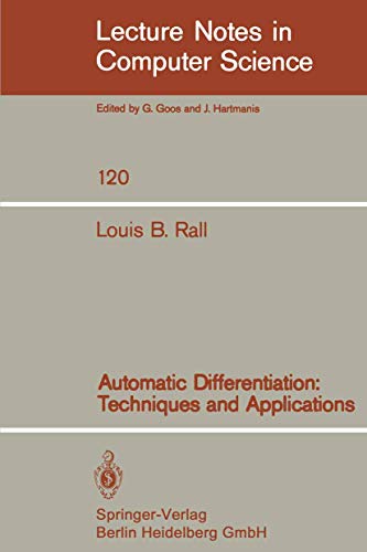 Imagen de archivo de Automatic Differentiation : Techniques and Applications a la venta por Chiron Media