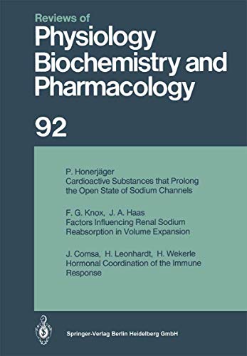Imagen de archivo de Reviews of Physiology, Biochemistry and Pharmacology: Volume: 92 (Reviews of Physiology, Biochemistry and Pharmacology, 92) a la venta por medimops