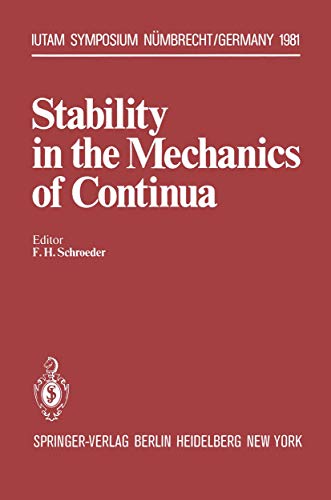 Stock image for Stability in the Mechanics of Continua: 2nd Symposium, Nmbrecht, Germany, August 31 - September 4, 1981 (IUTAM Symposia) for sale by Hay-on-Wye Booksellers