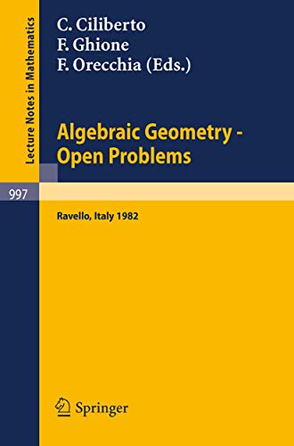 Beispielbild fr Algebraic Geometry - Open Problems: Proceedings of the Conference held in Ravello, May 31 - June 5, 1982 (Lecture Notes in Mathematics, 997) (English and French Edition) zum Verkauf von Zubal-Books, Since 1961