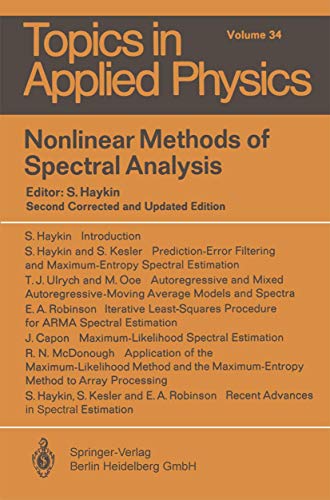 Imagen de archivo de Nonlinear Methods of Spectral Analysis (Topics in Applied Physics, 34) a la venta por Wonder Book