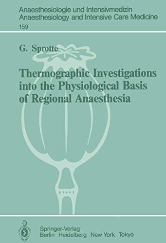 Imagen de archivo de Thermographic Investigations into the Physiological Basis of Regional Anaesthesia a la venta por Chiron Media