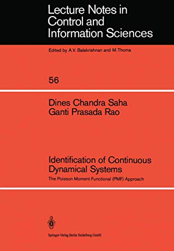 Beispielbild fr Identification of Continuous Dynamical Systems: The Poisson Moment Functional (Pmf) Approach zum Verkauf von Ammareal