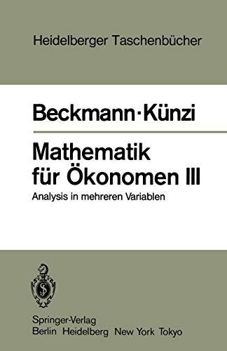 9783540131670: Mathematik fr konomen III: Analysis in mehreren Variablen: 235 (Heidelberger Taschenbcher)