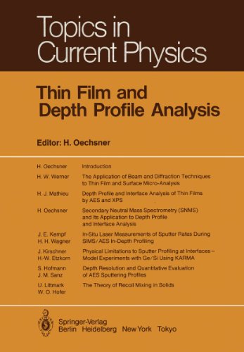 Imagen de archivo de Thin Film and Depth Profile Anaylsis (Topics in Current Physics 37) a la venta por Recycle Bookstore