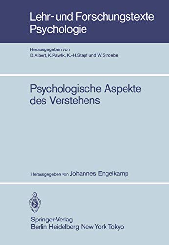 9783540137351: Psychologische Aspekte des Verstehens: 10 (Lehr- und Forschungstexte Psychologie)