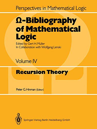 9783540155232: Recursion Theory (Vol 4) (Perspectives in Mathematical Logic)