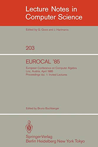 Beispielbild fr Eurocal '85: Invited Lectures zum Verkauf von Munster & Company LLC, ABAA/ILAB