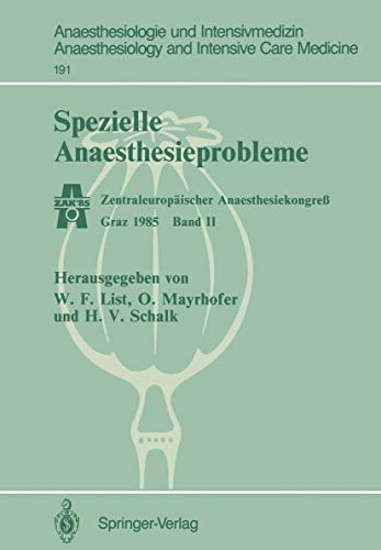 Beispielbild fr Spezielle Anaesthesieprobleme : Zentraleuropaischer Anaesthesiekongre Graz 1985 Band II zum Verkauf von Chiron Media