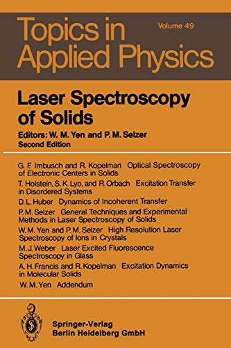 Stock image for Laser Spectroscopy of Solids (Topics in Applied Physics) for sale by Revaluation Books