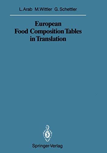 9783540173939: European Food Composition Tables in Translation: 1987/88 / 1987/2 (Sitzungsberichte der Heidelberger Akademie der Wissenschaften)