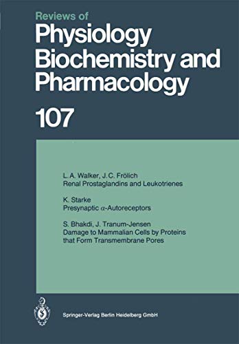 Stock image for Reviews of Physiology, Biochemistry and Pharmacology (Reviews of Physiology, Biochemistry and Pharmacology, 107) for sale by medimops