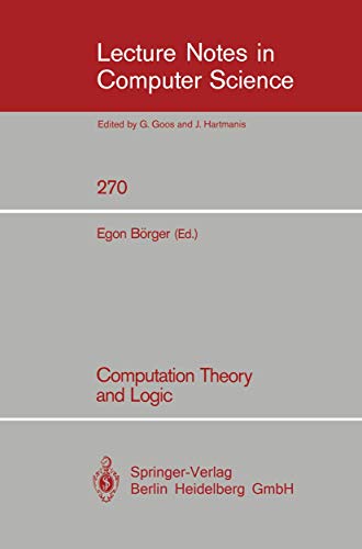 Beispielbild fr Computation Theory and Logic zum Verkauf von Kultgut