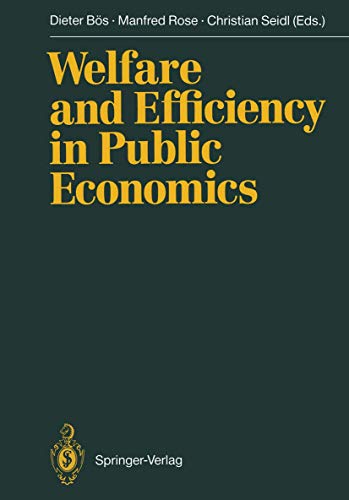 9783540188247: Welfare and Efficiency in Public Economics: Seminar in Public Economics : Selected Papers