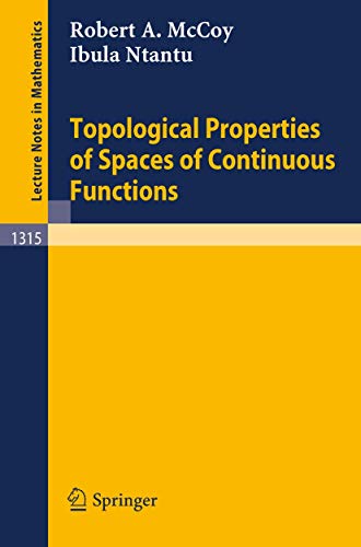 9783540193029: Topological Properties of Spaces of Continuous Functions (Lecture Notes in Mathematics)