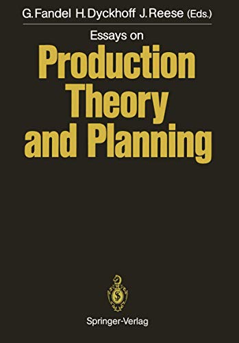 Stock image for Essays on Production Theory and Planning for sale by Mispah books