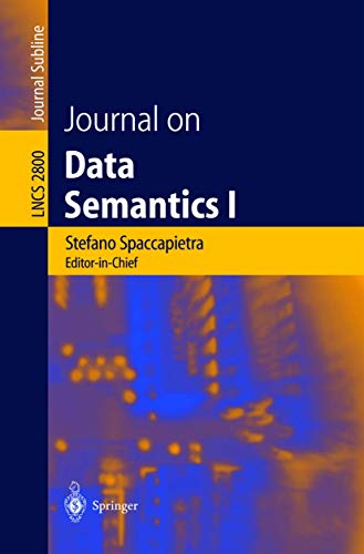 9783540204077: Journal on Data Semantics I: 2800