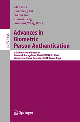 Immagine dell'editore per Advances in Biometric Person Authentication: 5th Chinese Conference on Biometric Recognition, SINOBIOMETRICS 2004, Guangzhou, China, December 13-14, . (Lecture Notes in Computer Science) venduto da GuthrieBooks