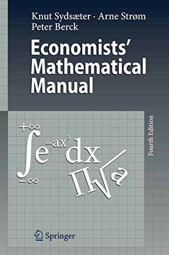 9783540260882: Economists' Mathematical Manual