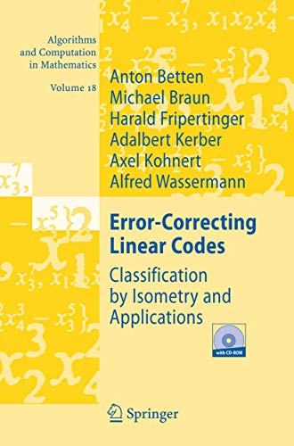 Beispielbild fr Error-correcting Linear Codes: Classification by Isometry And Applications zum Verkauf von Ammareal