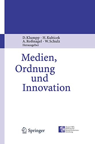 9783540291572: Medien, Ordnung Und Innovation/ Media, Public Policy and Innovation